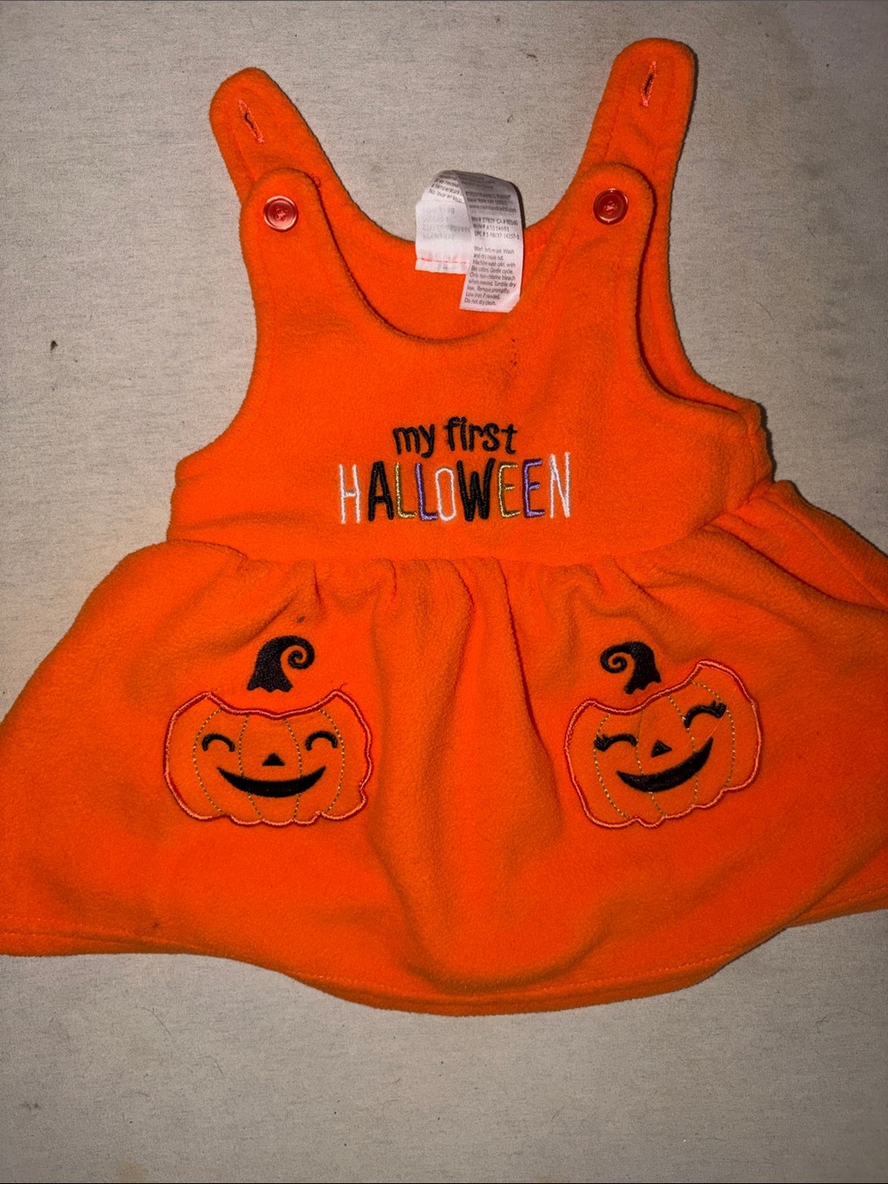 Kids Size 6M My First Halloween Orange Baby Pumpkin Dress